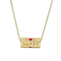 Wish Card Enamel Copper Pendant Necklace For Women Girls 2021 Trendy Party Jewel - £19.51 GBP