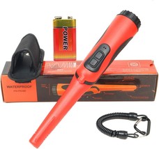 Fully Waterproof Portable Pinpointing Gold Metal Detector With Led, Red - £35.93 GBP