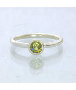 Ring Mali Garnet Yellow Grandite Silver size 7 Solitaire Stackable Desig... - £47.84 GBP