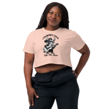 Women’s Crop Top – Country Cow (Back Print, Pale Pink) - $49.99