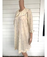 30s Antique Embroidered Sheer Robe Ivory Dressing Gown S - $1,063.39 MXN