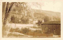 Norman Rockwell Home Covered Bridge Arlington Vermont 1950s Reak Photo postcard - £6.29 GBP