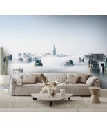 City in Fog Custom Designed Wallpaper Peel and Stick - $19.95+