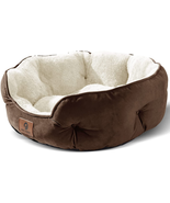 Medium Dog Bed Dogs Large Cat Beds Pet Extra Soft Water-Resistant Brown ... - £40.62 GBP