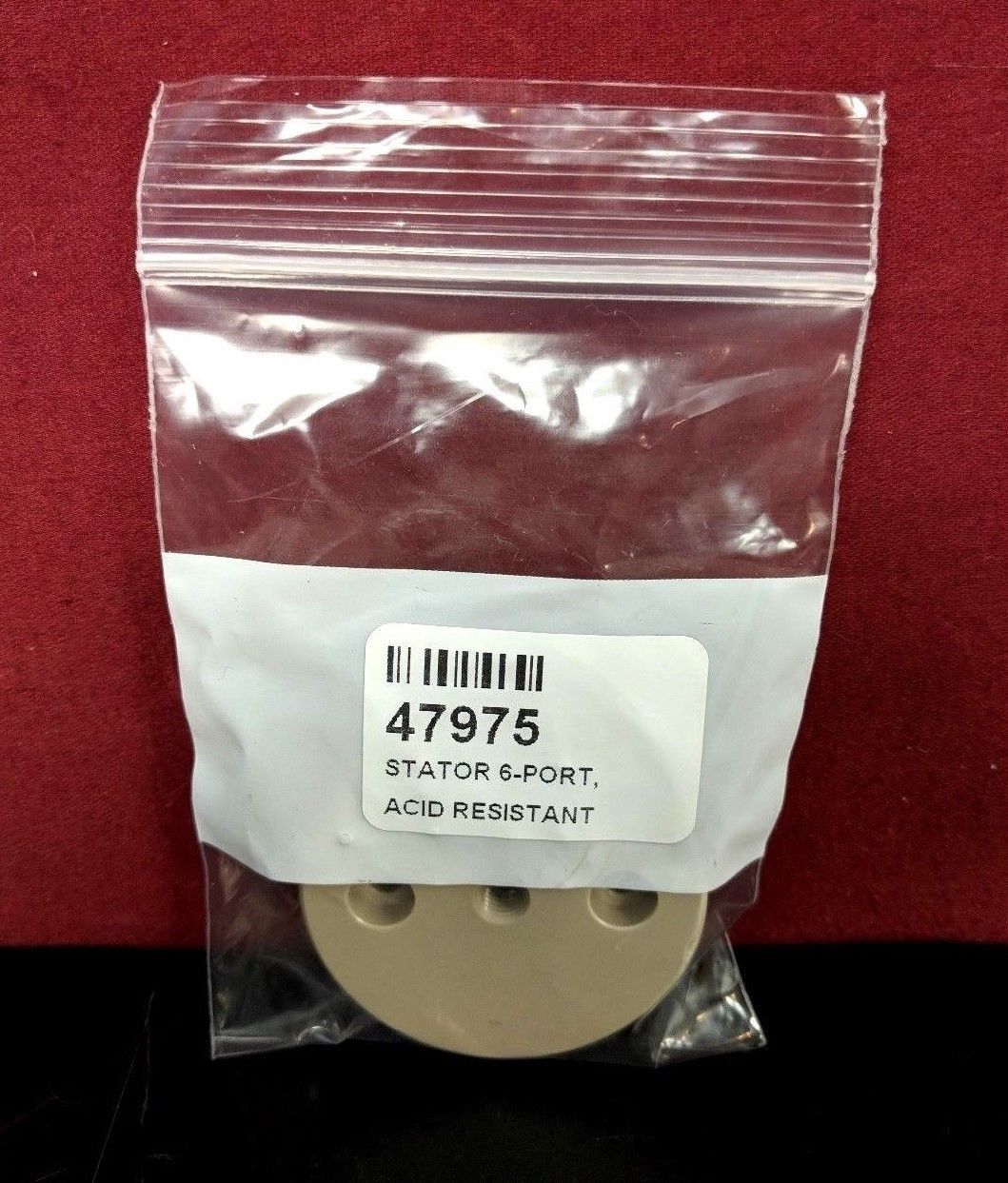 Zymark 47975 Acid Resistant 6-Port Valve Stator - $103.50