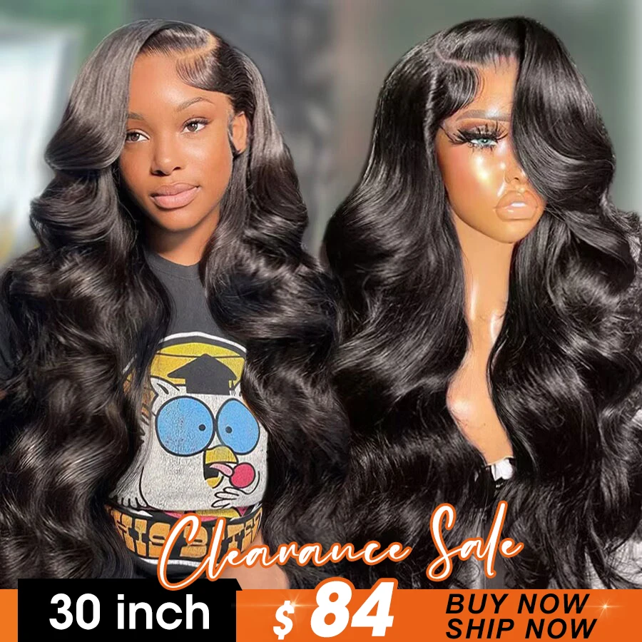 Body Wave Lace Front Wig 13x4 Transparent Lace Frontal Wig Human Hair Glueless - £55.33 GBP+