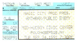 Antrace Public Enemy Concerto Ticket Stub Settembre 24 1991 Poughkeepsie Nuovo - £43.49 GBP