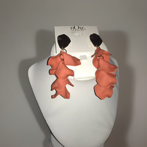 Noir  Orange Flower Petal Dangle Earrings - $29.00