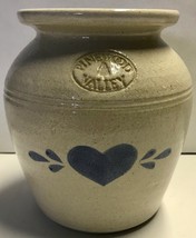 Pinewood Valley Pottery Salt Glazed Stoneware Crock / Urn - Blue Heart VINTAGE - £19.99 GBP