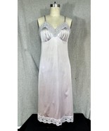 Vintage 1970s Vanity Fair Grey Nylon Lace Full Slip Dress Sz 34 B or C S/M - £22.82 GBP