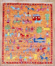 8x10 Orange Red Colourful Hand Knotted Turkish Oushak Area Rug - £1,017.80 GBP