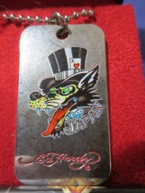 Ed Hardy Wolf Japan Original Licensed Stainless Steel Dog Tag Necklace - £35.41 GBP