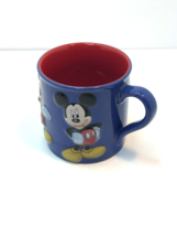 Disney Mickey Mouse 4 personalities 3D Mug Blue Outside Red Inside Cup 22oz - £19.91 GBP