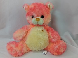 Aurora Orange Pink Bear Plush 11 Inch Jewel Stuffed Animal Toy - $25.95