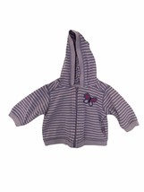 Carter&#39;s Toddler Jacket Size 3 Months - Purple &amp; White Stripes w/Butterfly - £5.55 GBP