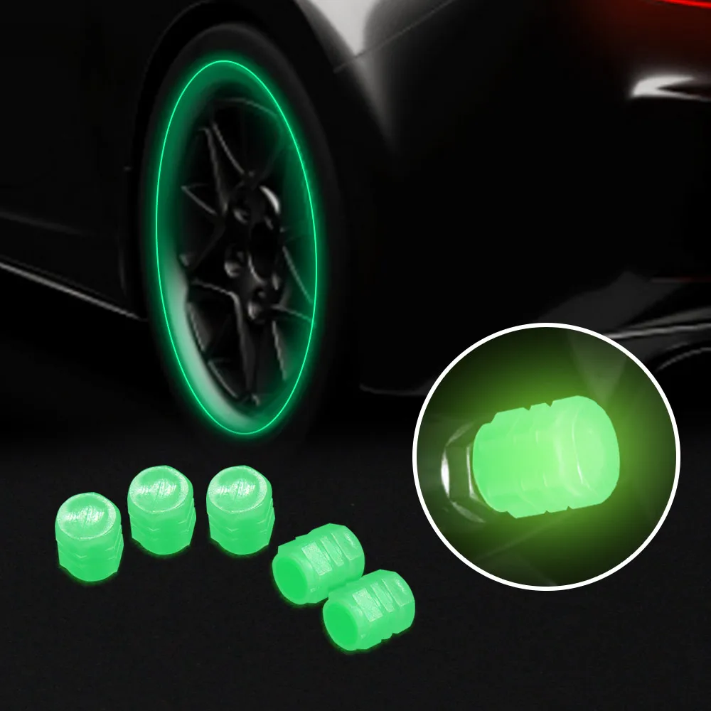 Sporting New Luminous Car Tire Valve Caps Wheel Tyre Rim Stem Covers Dustproof W - £23.62 GBP