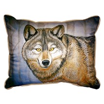 Betsy Drake Grey Wolf Small Indoor Outdoor Pillow 11x14 - £39.56 GBP