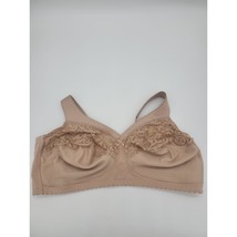 Glamorise Bra 46F Womens Full Coverage Wire Free Tan Adjustable Straps Plus Size - £20.93 GBP