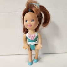 Mattel Barbie Kelly Play Doll 3&quot; Vintage 1990&#39;s Blue Clothes Toy - £7.66 GBP