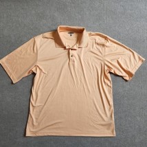 Pebble Beach Performance Polo Shirt Mens Size XL Orange Striped Short Sleeve - £17.12 GBP