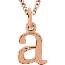 Precious Stars Unisex 14K Rose Gold Lowercase A Initial 16 Inch Necklace - £187.81 GBP