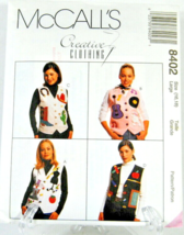McCall's Sewing Pattern #8402 Misses' Vest Size Large 16,18  VTG 1996 UNCUT - $6.50