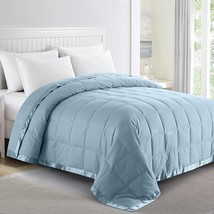 Soft Lightweight Down Blanket with Satin Trim for Bed 100% Cotton,Winter Sky,Ful - £87.12 GBP