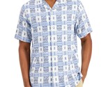 Club Room Men&#39;s Silk Rayon Tribal Etch Shirt Blue Multi-Small - $24.99