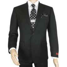 Men RENOIR Suit Solid Two Button Business Formal Classic Regular Fit 201-1 Black image 6