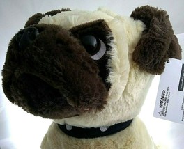 Realistic Pug Dog Way To Celebrate Puppy Plush Soft Brown Sitting Life Like 14&quot; - £22.89 GBP