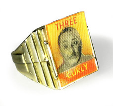 I&#39;m Curly - The Three Stooges Gold Gumball Vending Flicker Ring (Circa 1960&#39;s) - £14.42 GBP