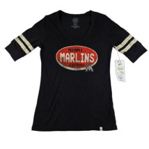 Miami Florida Marlins MLB 47 Brand Women&#39;s Medium T-Shirt Top Black Red New - £11.66 GBP
