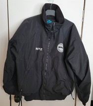 Vtg Mens L Tri-Mountain Black Towing Operator &quot;Fritz&quot; Fleece Lined Winter Coat - £22.94 GBP