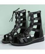 Fashion Cross Strap Summer Boots Women Open Toe Hollow Out Gladiator Sho... - £29.96 GBP