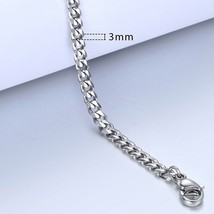 2/3mm Chain Bracelets For Women Men Black Gold Silver Color Stainless Steel Curb - £10.35 GBP