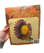 Vintage Greenbrier Int. Thanksgiving Honeycomb Turkey Table Decor Holiday - $24.29 CAD