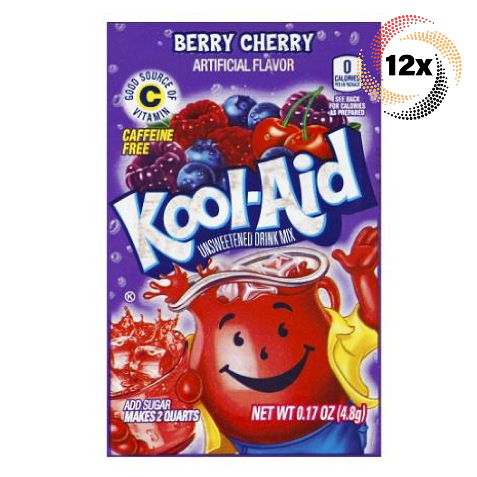 12x Packets Kool-Aid Berry Cherry Flavor Caffeine Free Soft Drink Mix | ... - $9.97