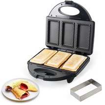 Electric Mini Pocket Pie Maker Machine With Crust Cutter, Pocket Pie Iron Press  - £54.34 GBP