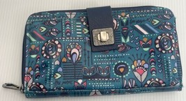 Sakroots Large Olympic Zip Around Clutch Wallet Teal Dream Song Missing ... - £14.53 GBP