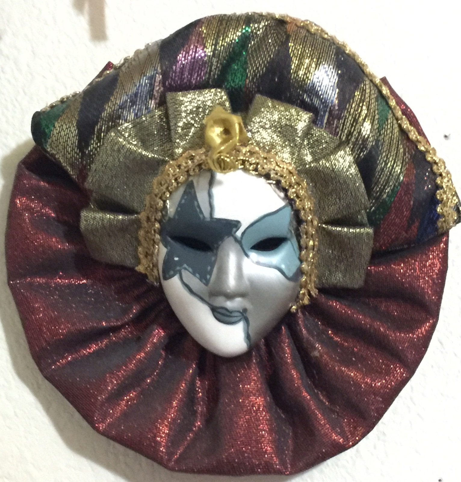 ANCO Vintage Lady Face Mask Ceramic Decor Jester Mask - £23.46 GBP