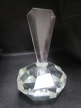 Antique art deco perfume bottle crystal faceted prism 7&quot; - £35.04 GBP