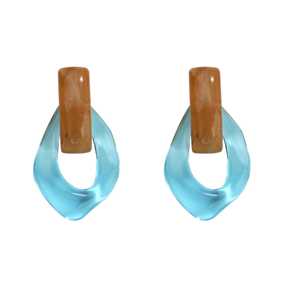 Colorful Transparent Clear Resin Acrylic Water Drop Earrings Hollow Geometric Dr - £10.79 GBP