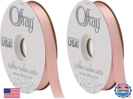 Offray Double Face Satin Ribbon, Pink Blush, 50 Yards (2-Pack) - $54.32