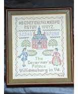 76 Colonial Williamsburg VA Governor Palace Sampler Croix Point Encadré ... - $879.40 MXN