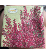 1 PKG ELISA GREEN SMALL PINK FLORAL NAPKINS COCKTAIL BEVERAGE NAPKINS ~ ... - $13.52 CAD