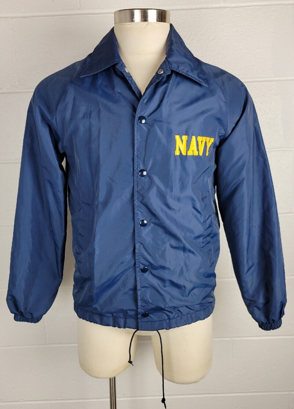 Primary image for Vintage Champion US Navy Nylon Windbreaker Jacket Blue USA Small