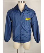 Vintage Champion US Navy Nylon Windbreaker Jacket Blue USA Small - £58.25 GBP