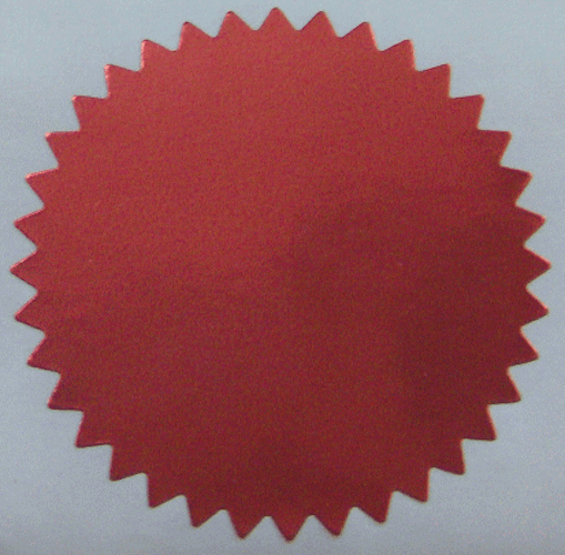 Shiny Red Foil Notary & Certificate Seals, 2 Inch Burst, Roll of 1,000 ...