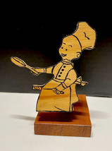 Wooden Chef Clothespin Note Recipe Card Holder Vintage - £9.39 GBP