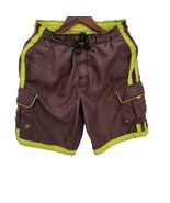 Joe Boxer Swim Trunks Shorts Neon Green Brown Speed Dry Cargo men small ... - $14.99